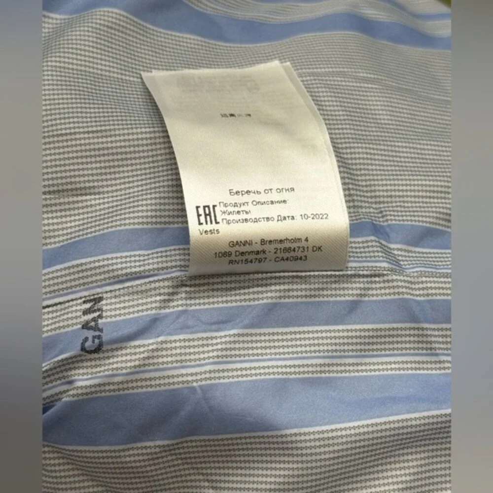 🆕 GANNI 🧿 NWOT Padded Sleeveless Jacket, Khaki Green - Sz S / M - Picture 15 of 16